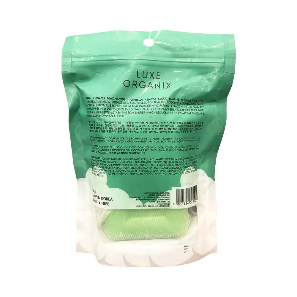 Luxe Organix Niacinamide + Centella Asiatica Calming Cloud Soap 180g - Image 3