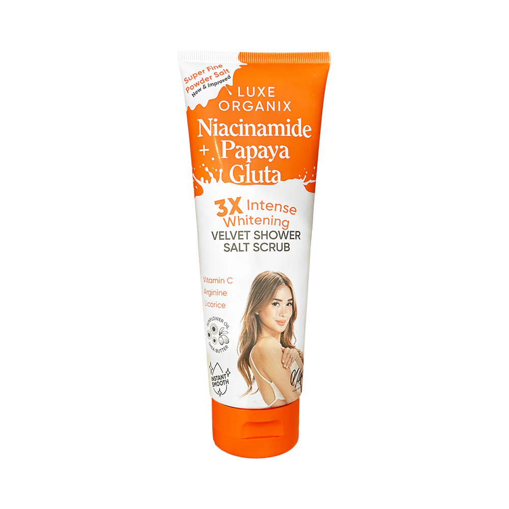 Luxe Organix Niacinamide Plus Papaya Gluta Shower Salt Scrub 320g - Image 2