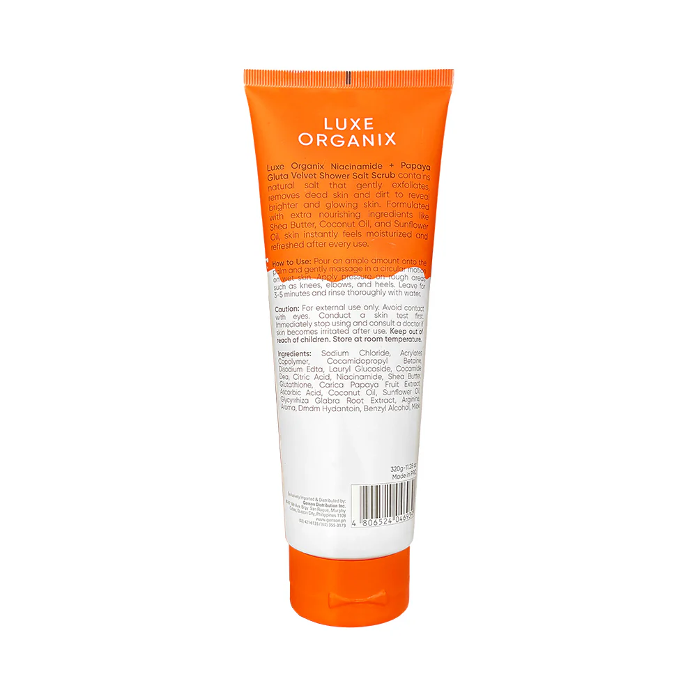 Luxe Organix Niacinamide Plus Papaya Gluta Shower Salt Scrub 320g - Image 3