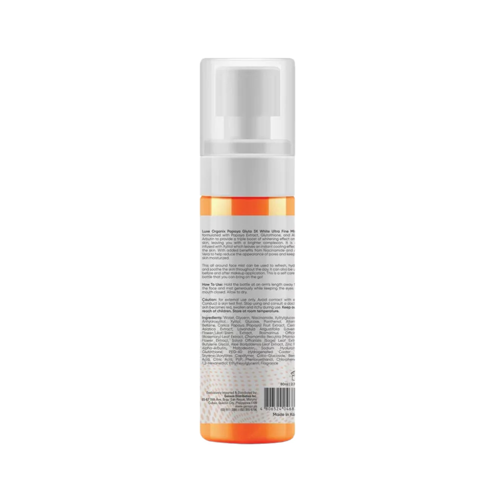 Luxe Organix Papaya Gluta 3x White Ultra Fine Mist 80ml - Image 3