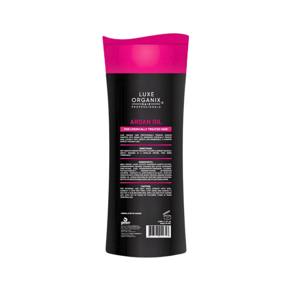 Luxe Organix Premium Keratin Argan Shampoo 210ml - Image 3