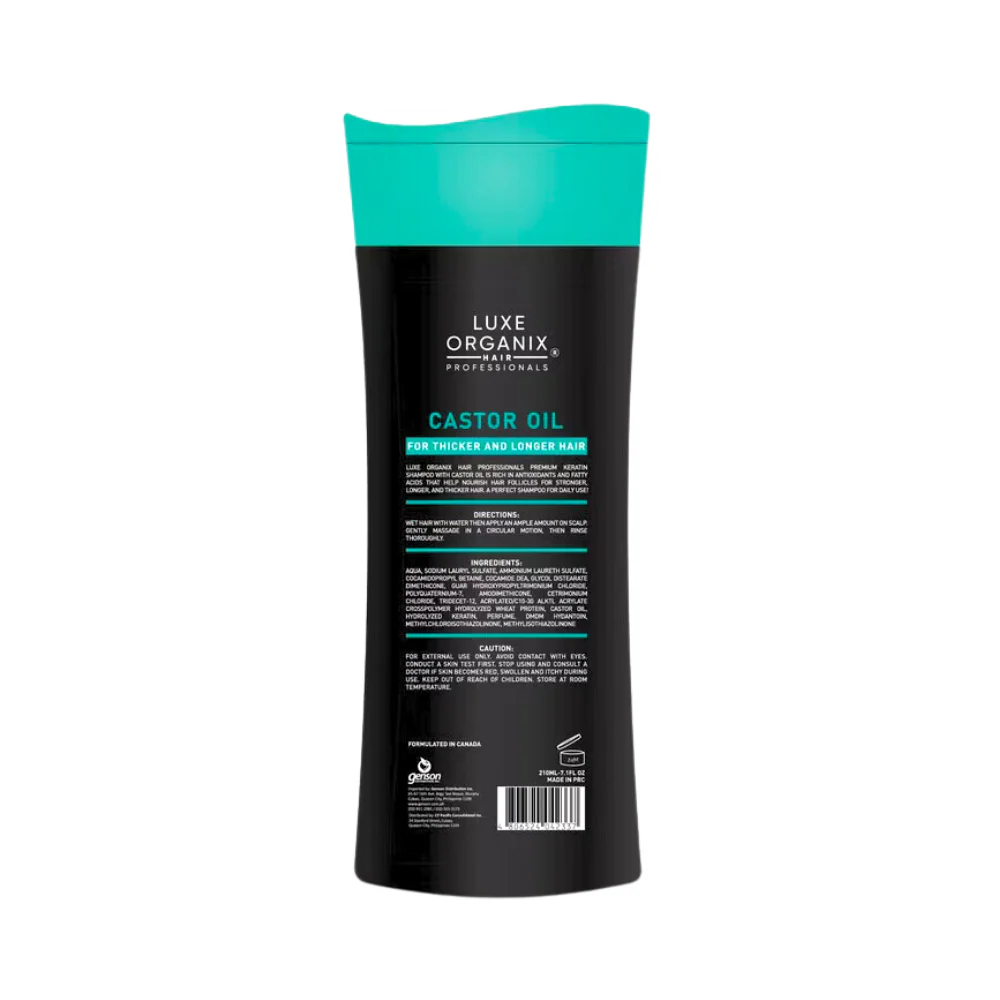 Luxe Organix Premium Keratin Castor Oil Shampoo 210ml - Image 3