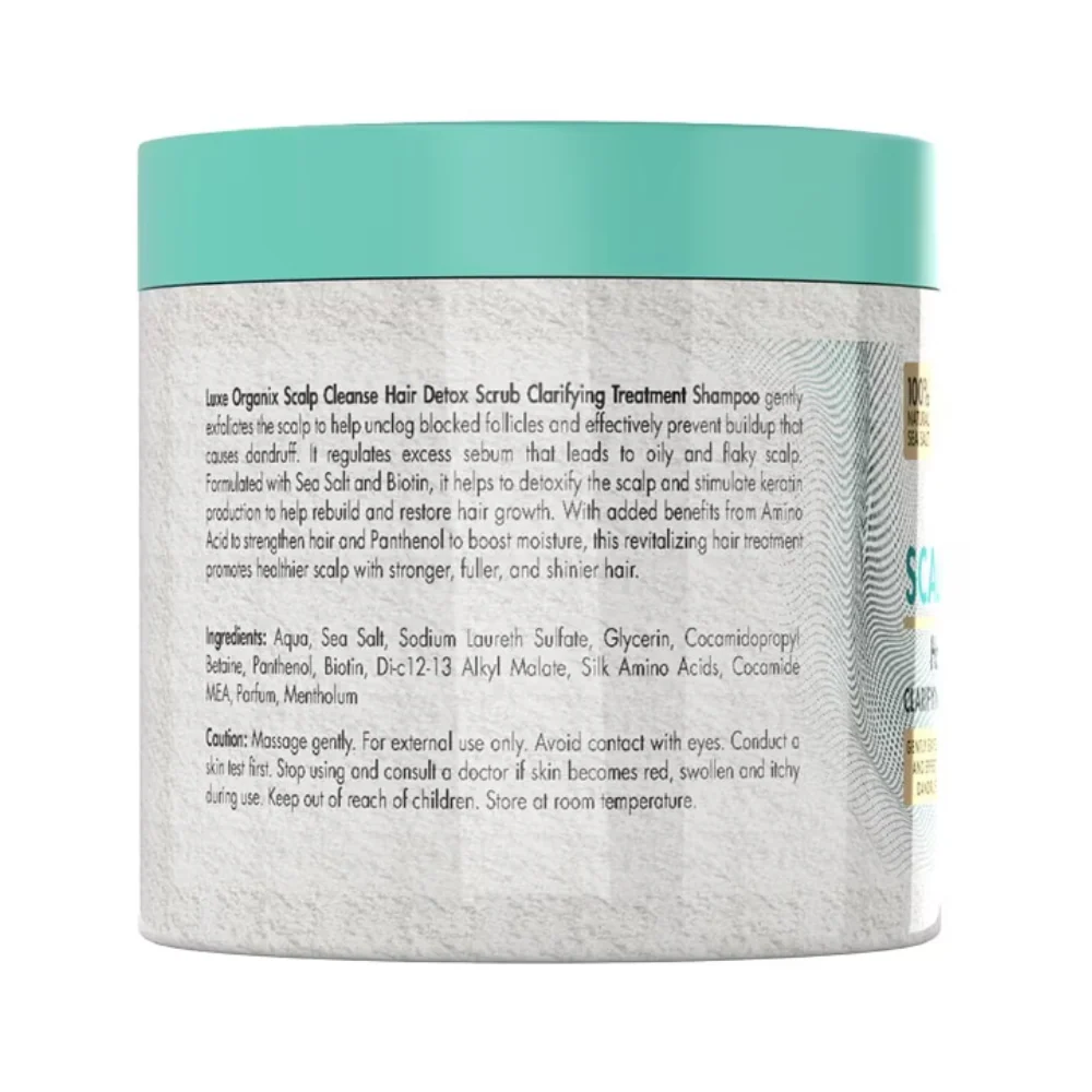 Luxe Organix Scalp Cleanse Hair Detox Scrub Clarifying Treatment Shampoo 220g - Image 3