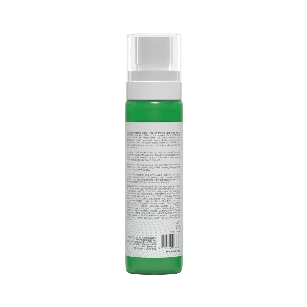 Luxe Organix Shine Free 3x Matte Ultra Fine Mist 80ml - Image 3