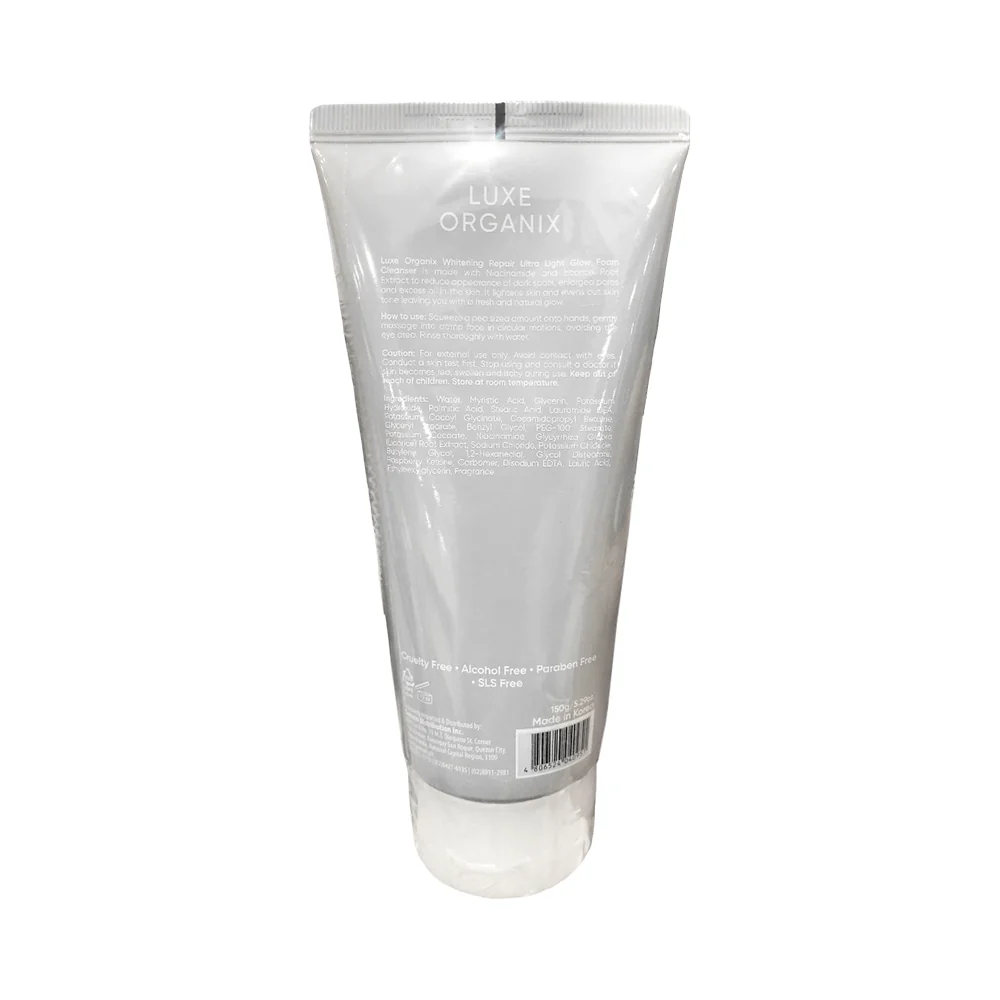 Luxe Organix Whitening Repair Ultra Light Glow Foam Cleanser 150g - Image 3