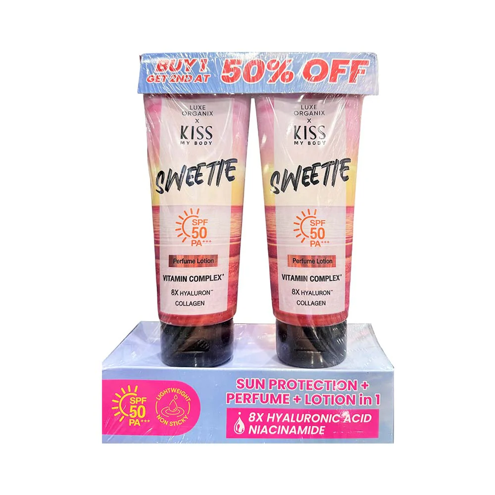 Luxe Organix x Kiss My Body Sweetie SPF 50 PA+++ Perfume Lotion 200g x 2's - Image 2