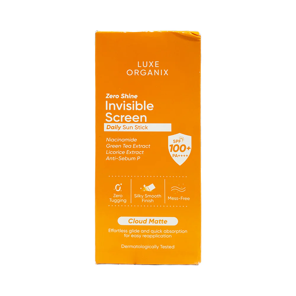 Luxe Organix Zero Shine Invisible Screen Daily Sun Stick SPF 50+ PA++++ 20g - Image 2