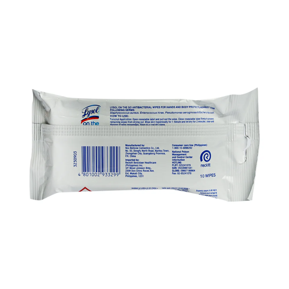 Lysol Germ Hand Antibacterial Wipes 10 Pulls - Image 2