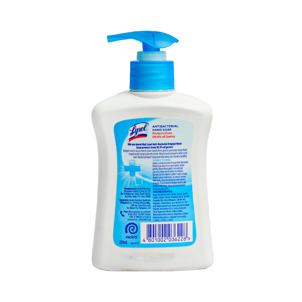 Lysol Liquid Hand Wash Original 225ml - Image 2