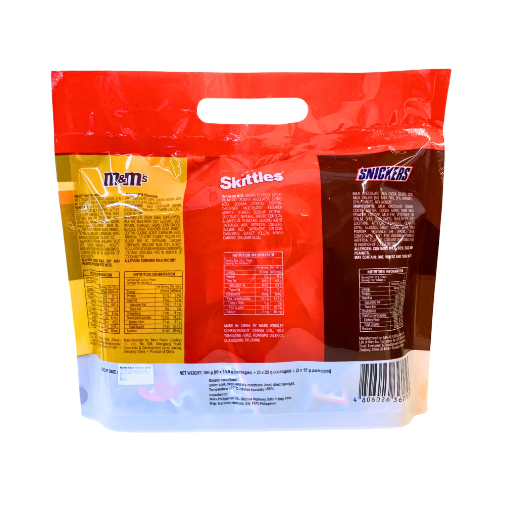 M&M's Skittles And Snickers Variety Pack 186g - Image 2