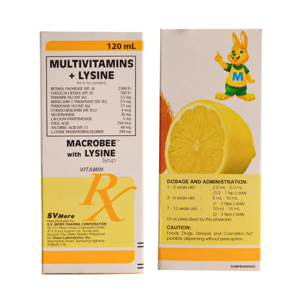 Macrobee Multivitamins Lysine Syrup 120ml - Image 3