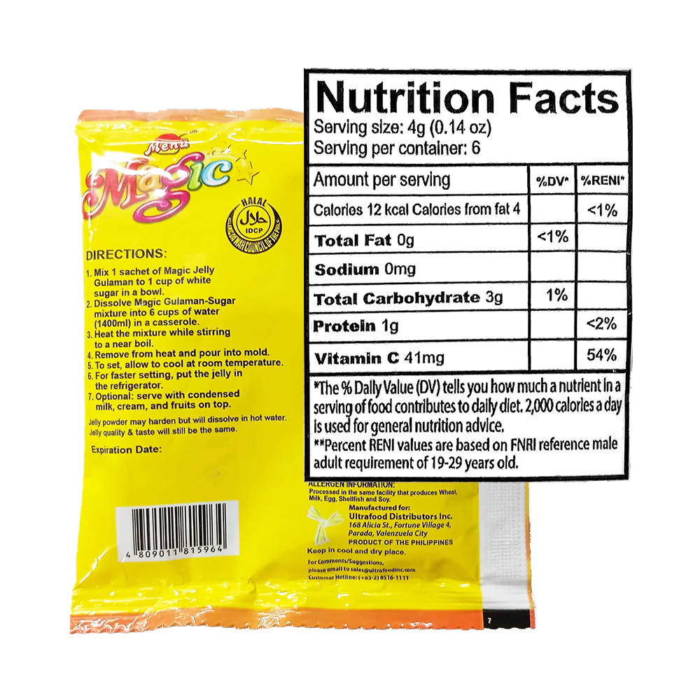 Magic Instant Flavored Jelly Mix Mango Chunks 24g - Image 2