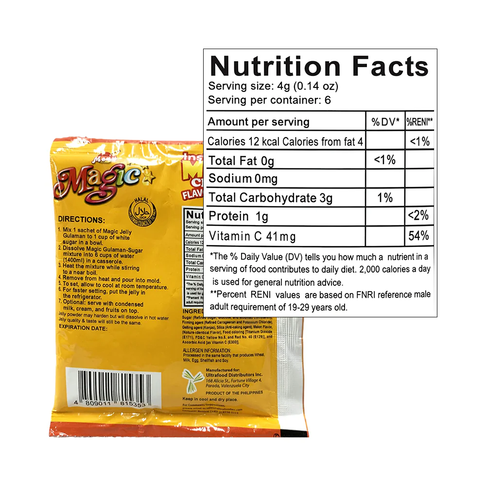 Magic Instant Flavored Jelly Mix Melon Chunks 24g - Image 2