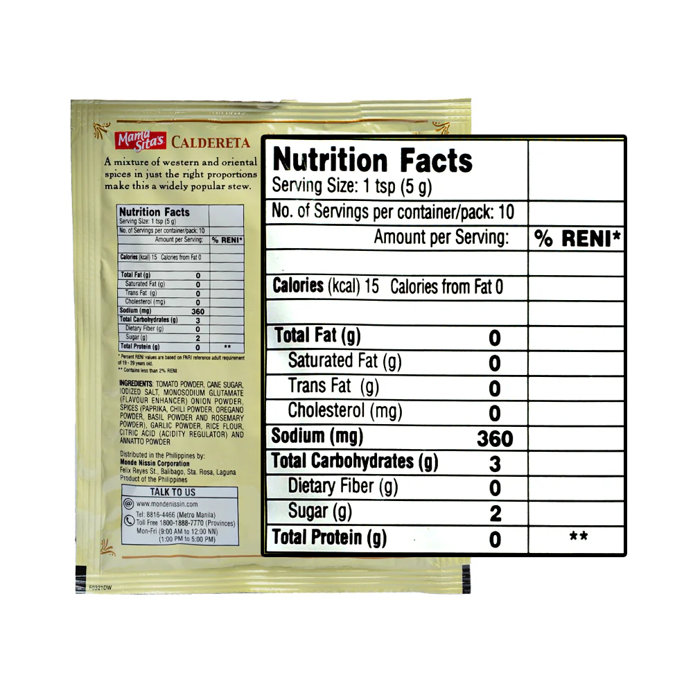 Mama Sitas Seasoning Mix Caldereta Spicy Sauce 50g - Image 2