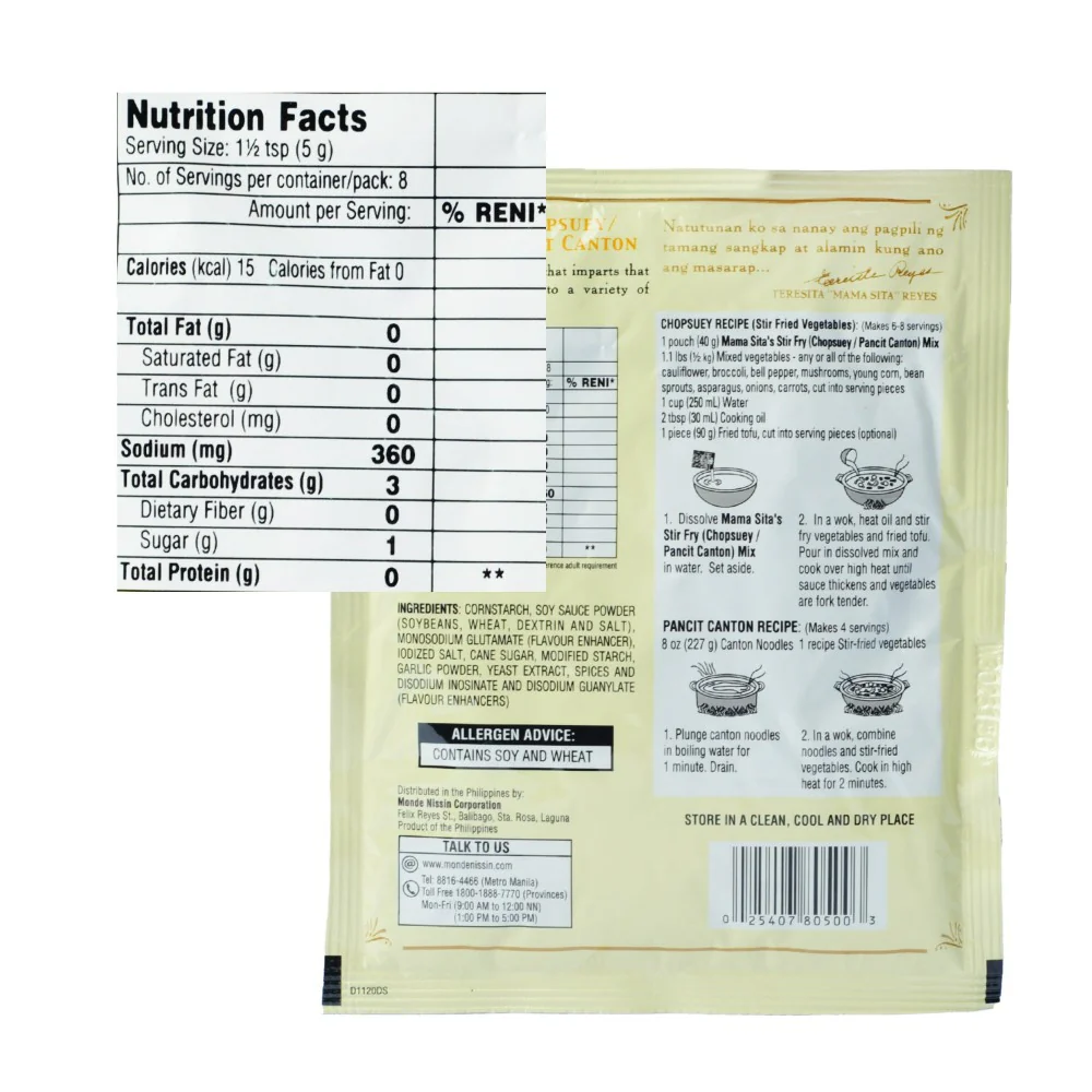 Mama Sita's Seasoning Mix Chopsuey Canton Stir Fry 40g - Image 2