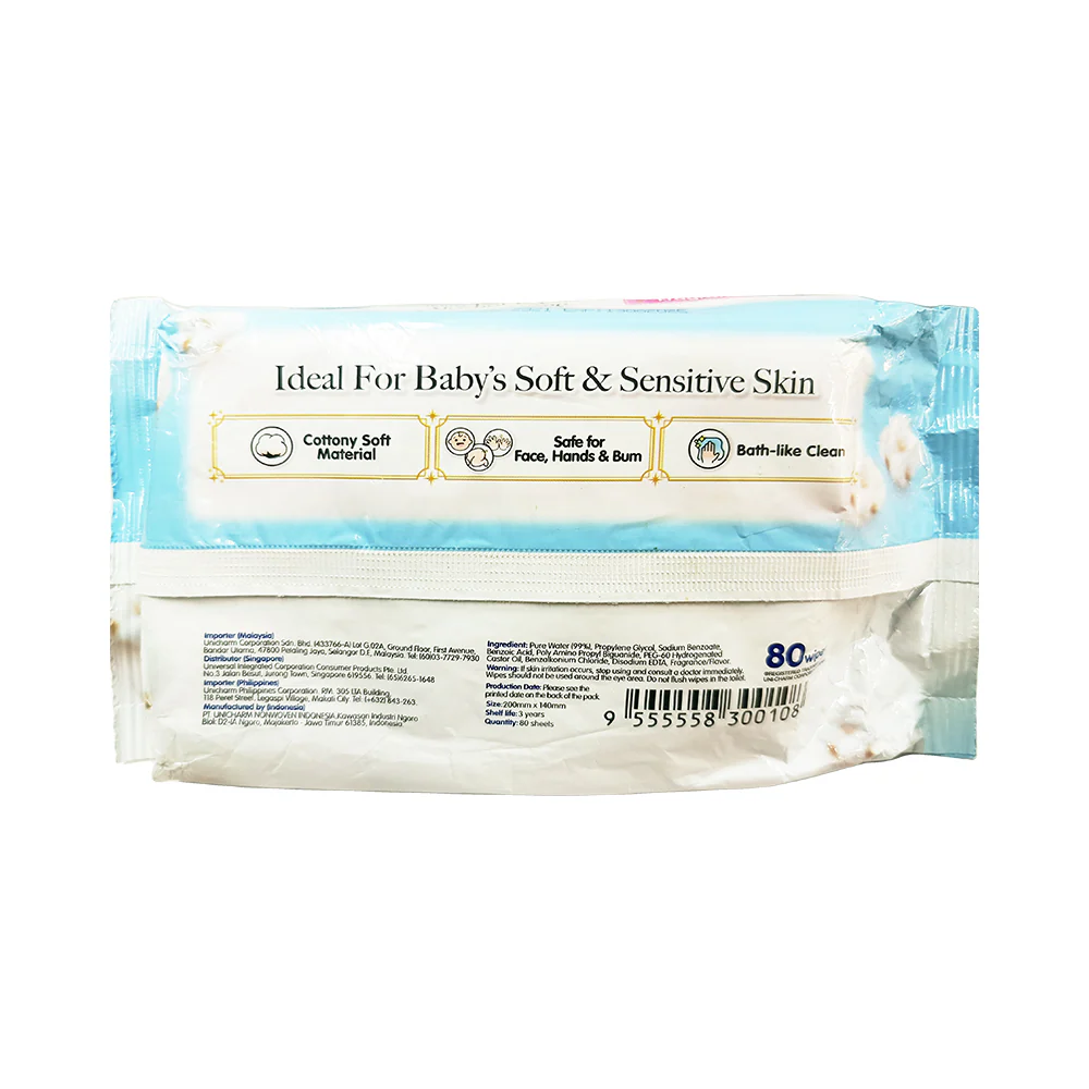 Mamy Poko Baby Wipes Cottony Soft Fragrance 80's - Image 2
