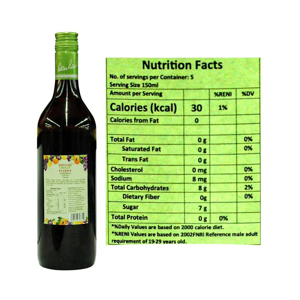 Maria Clara Virgin Sangria 750ml - Image 2