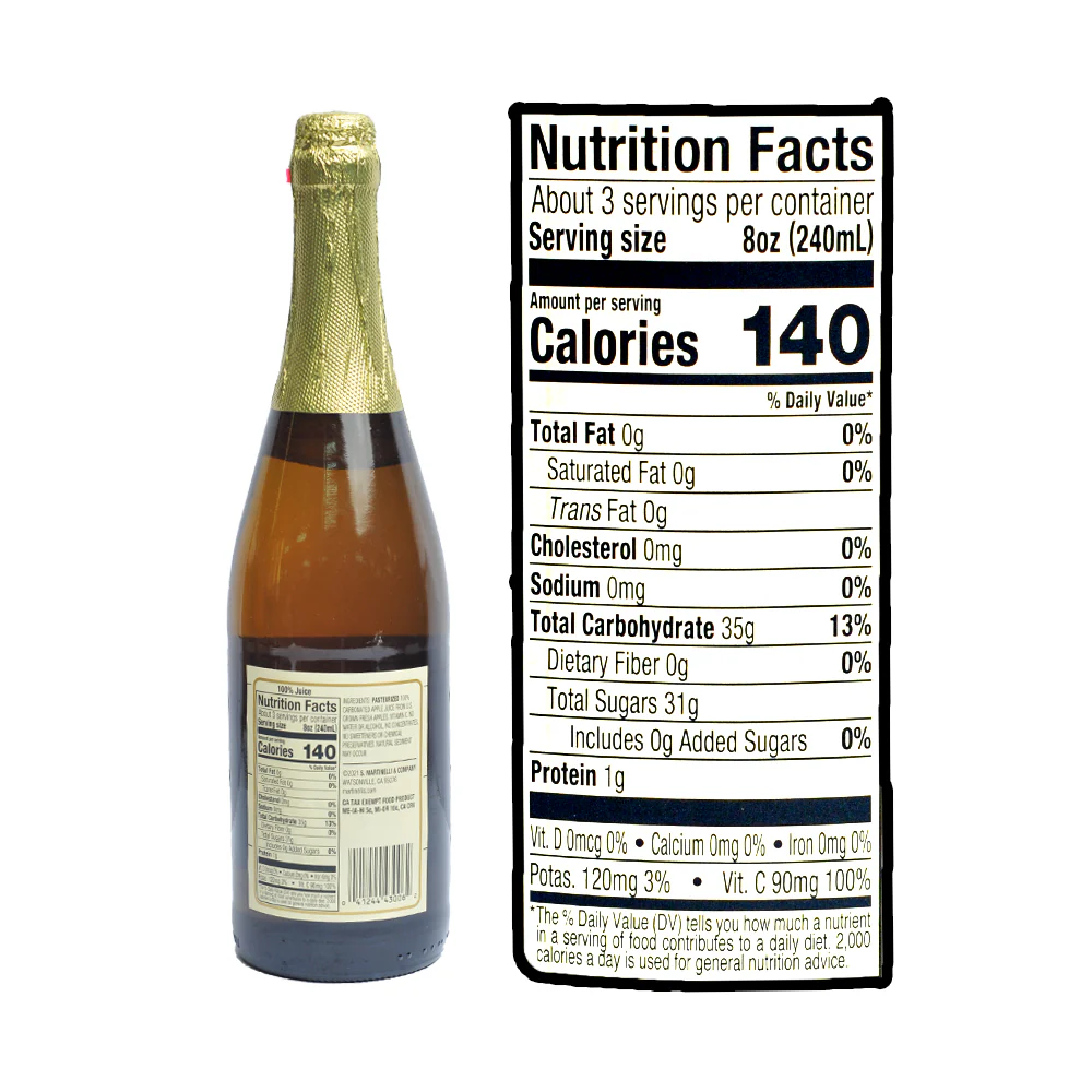 Martinelli's Gold Medal Sparkling Apple Cider 750ml - Image 2