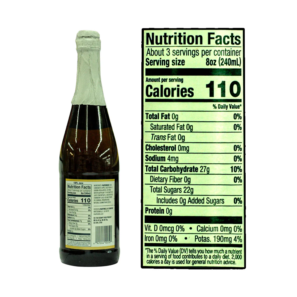 Martinelli's Sparkling Apple Cranberry 750ml - Image 2