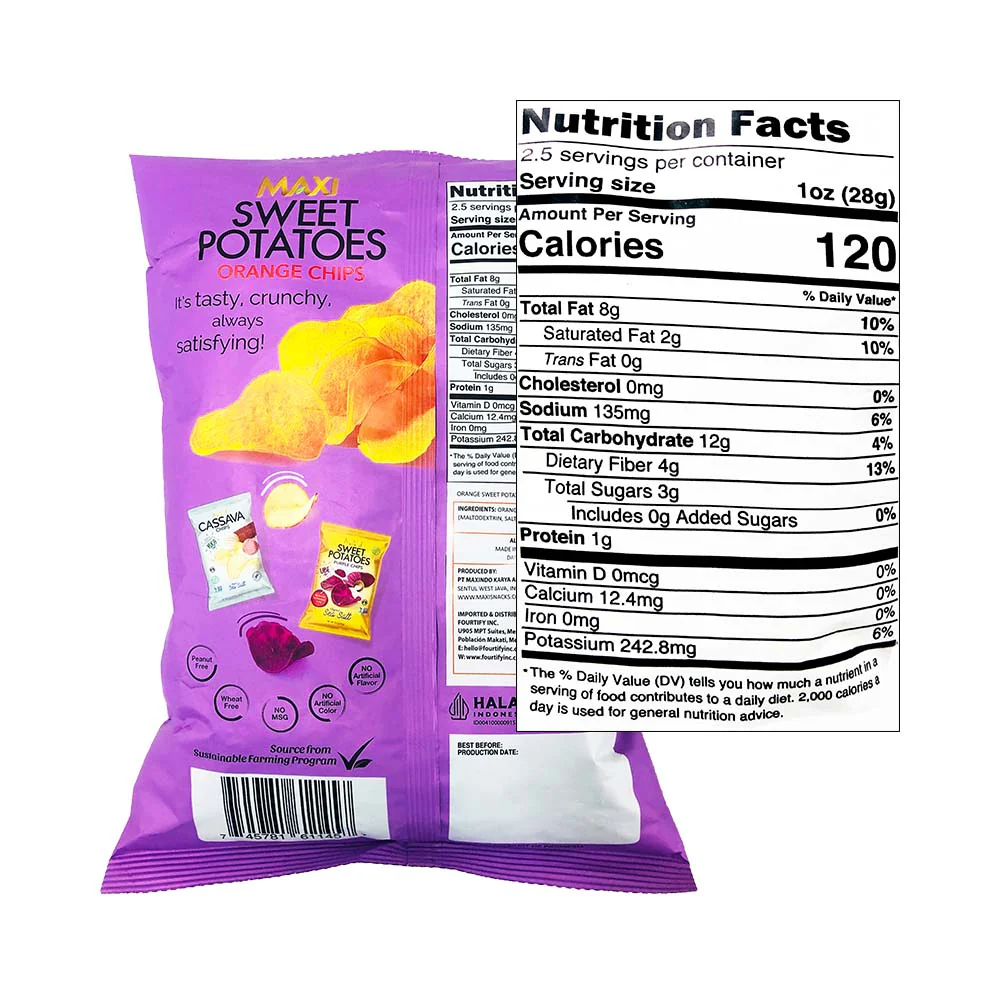 Maxi Sweet Potatoes Orange Chips Original Sea Salt 71g - Image 2