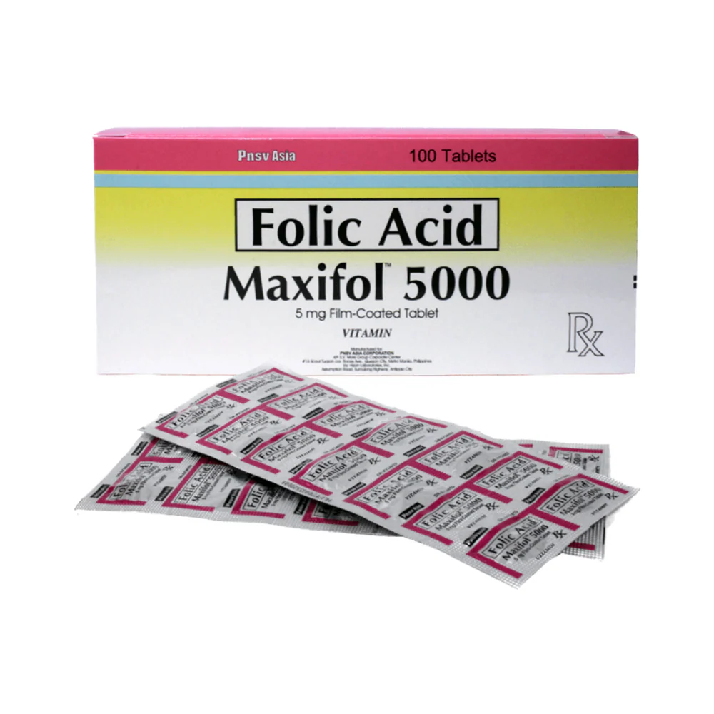 Maxifol 5000 Folic Acid 5mg Tablet By 10's - Image 2