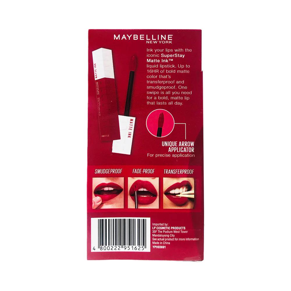 Maybelline Superstay Matte Ink Transferproof Lipstick 5ml - Image 6