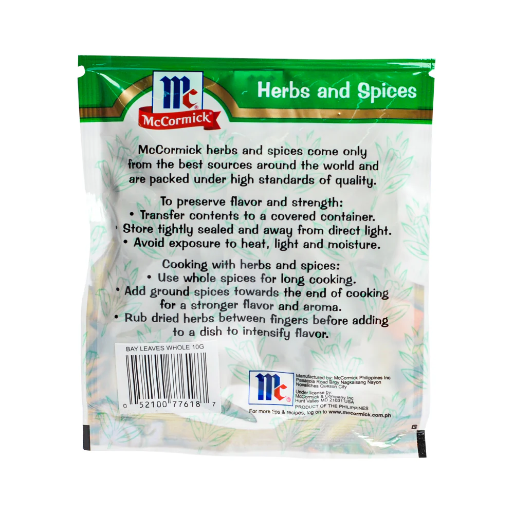 McCormick Eco-Line Whole Laurel Bay Leaves 10g - Image 2