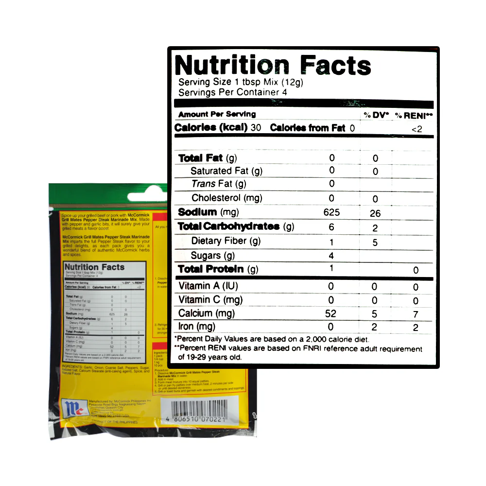 McCormick Grill Mates Mix Pepper Steak 45g - Image 2