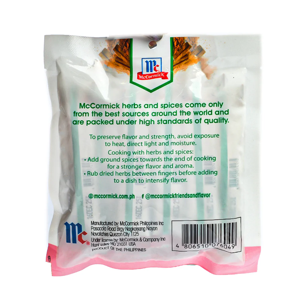 McCormick Ground Cinnamon Singles 3g x 12's - Image 2