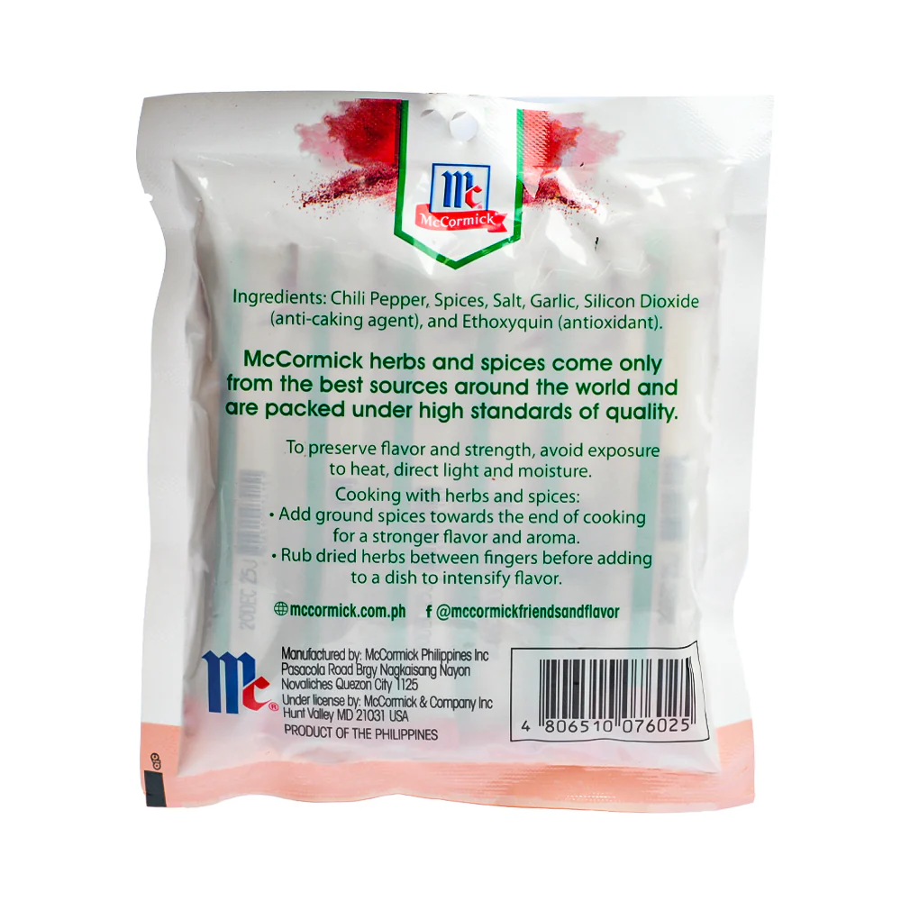 McCormick Hot Spices Chili Powder Singles 3g x 12's - Image 2