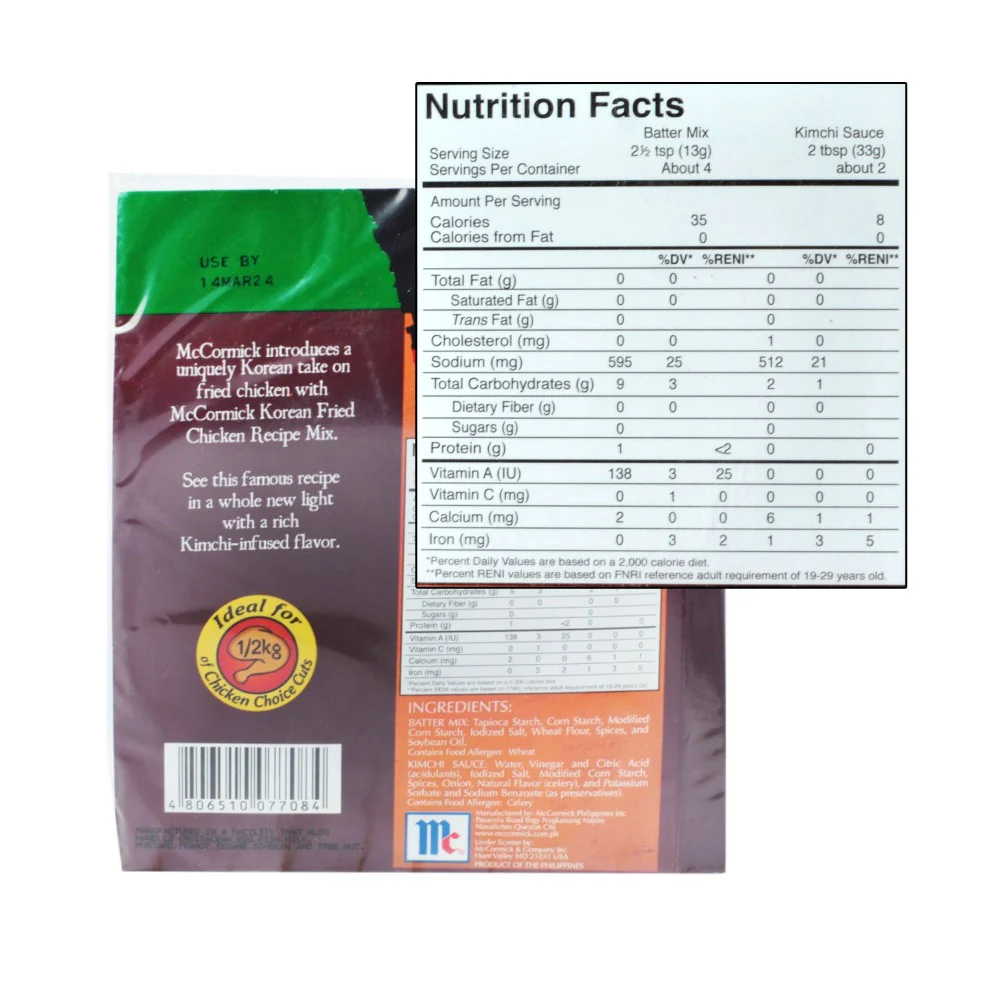 McCormick Korean Fried Chicken Recipe Mix Kimchi 95g - Image 2