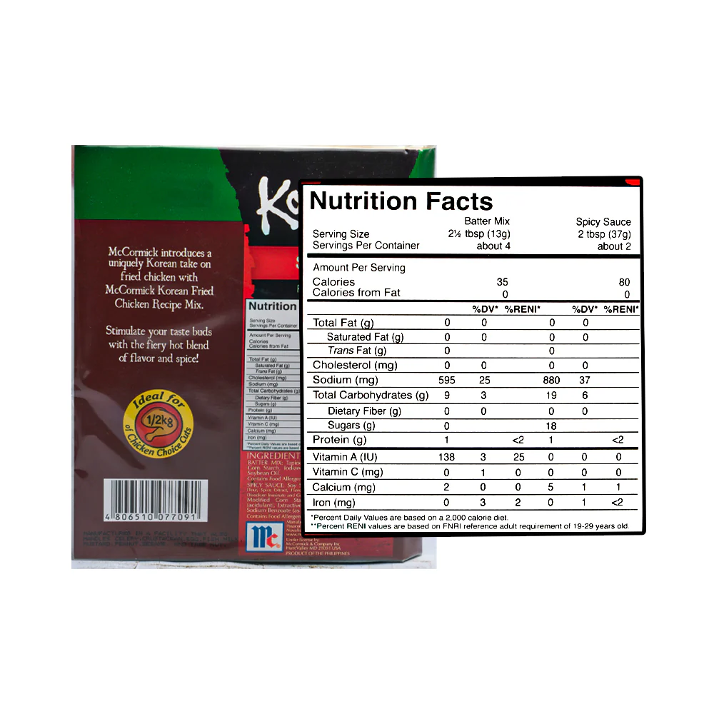 McCormick Korean Fried Chicken Recipe Mix Spicy 95g - Image 2