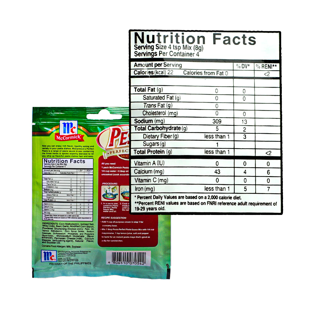 McCormick Pesto Perfect Pasta Sauce Mix 30g - Image 2