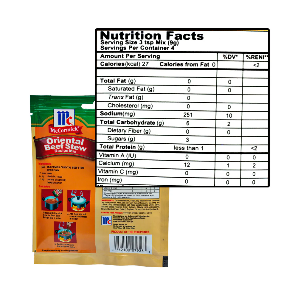 McCormick Recipe Mix Oriental Beef Stew 37g - Image 2