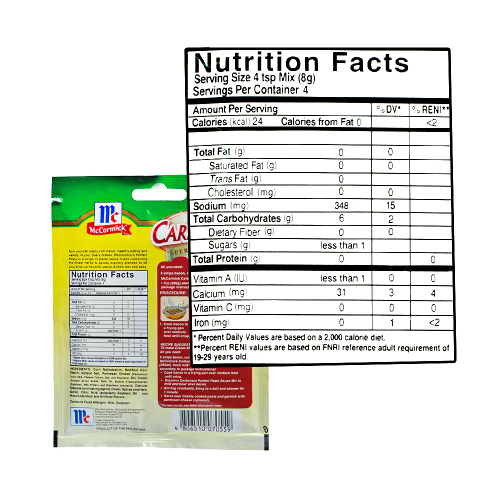 McCormick Sauce Mix Carbonara 35g - Image 2