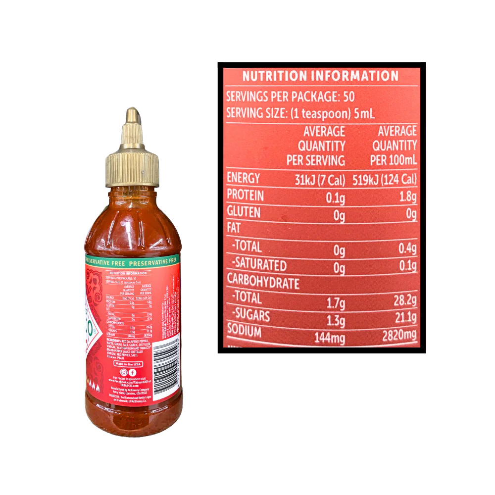 McILHenny Co. Tabasco Sauce Sriracha 300g (256ml) - Image 3