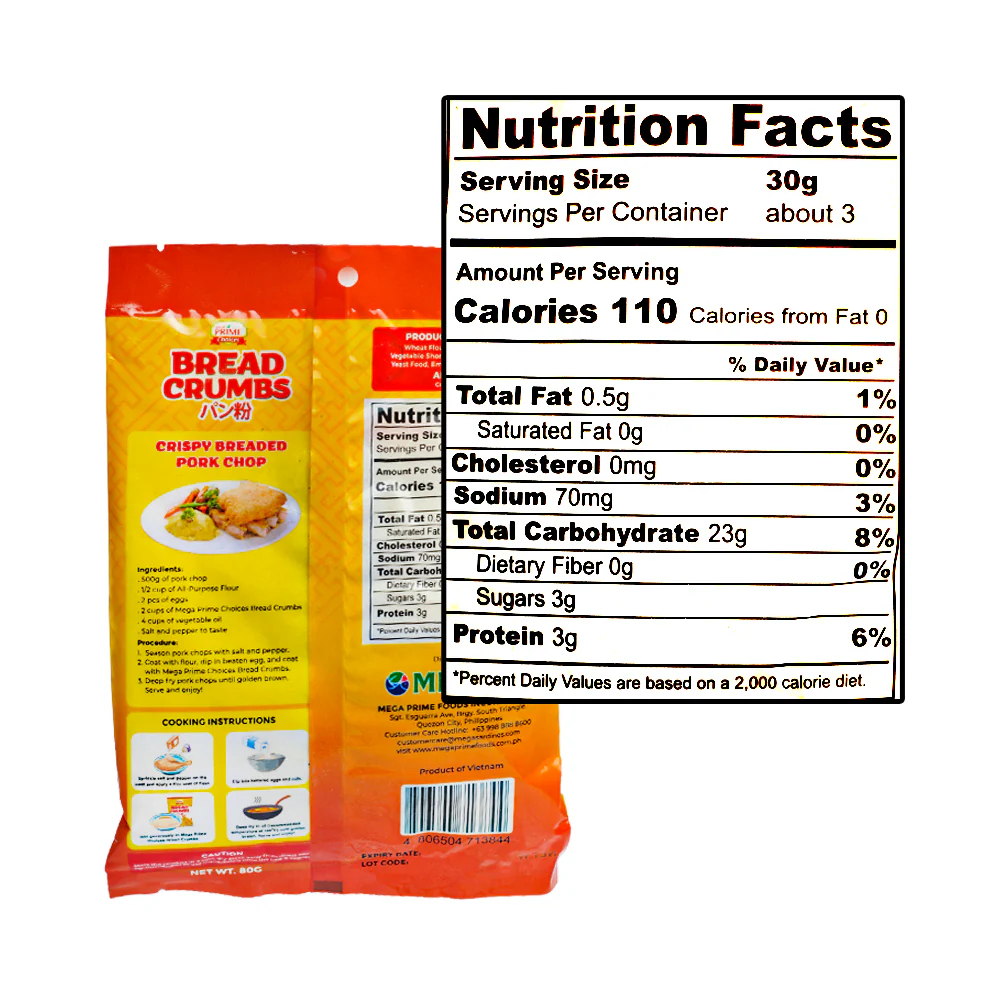 Mega Prime Choices Bread Crumbs 80g - Image 2