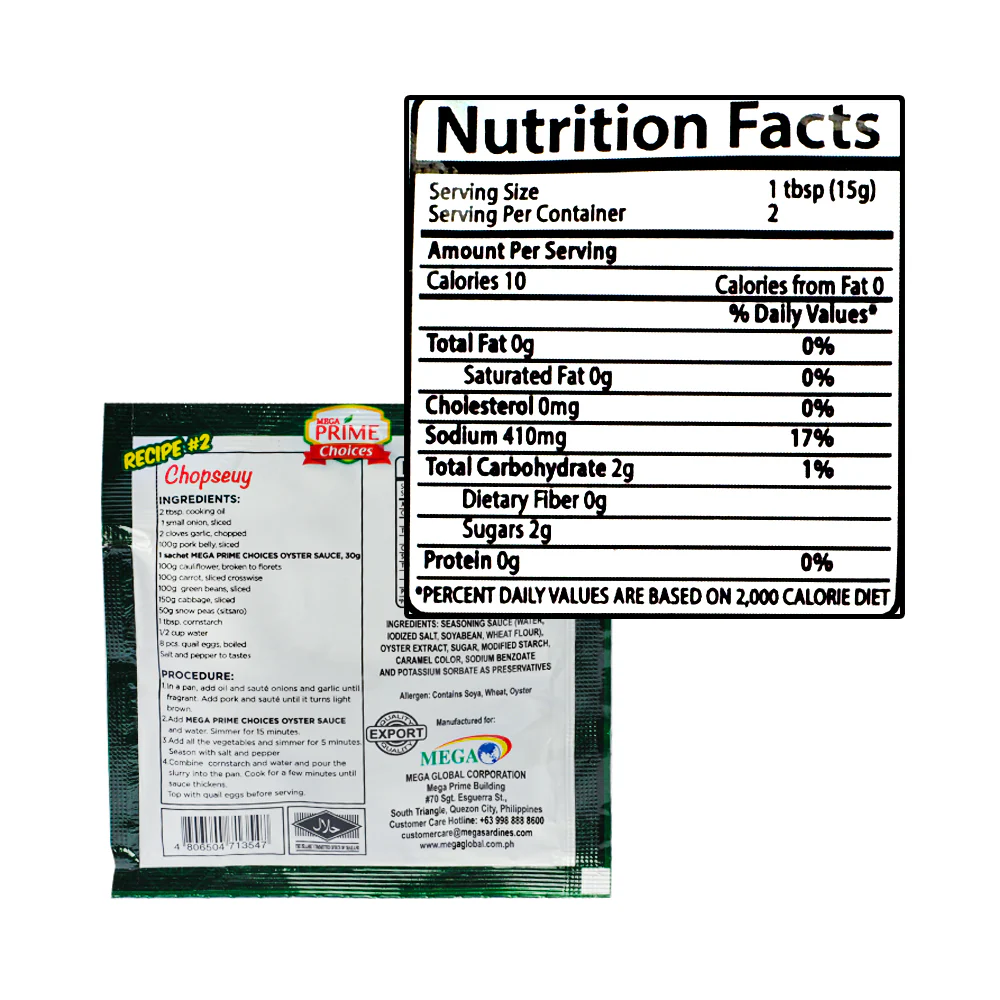 Mega Prime Choices Oyster Sauce Regular 25g - Image 2