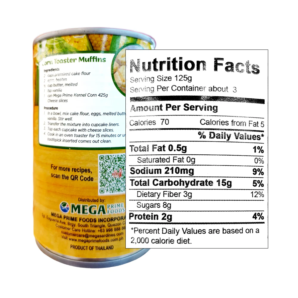 Mega Prime Whole Kernel Corn EOC 425g - Image 3
