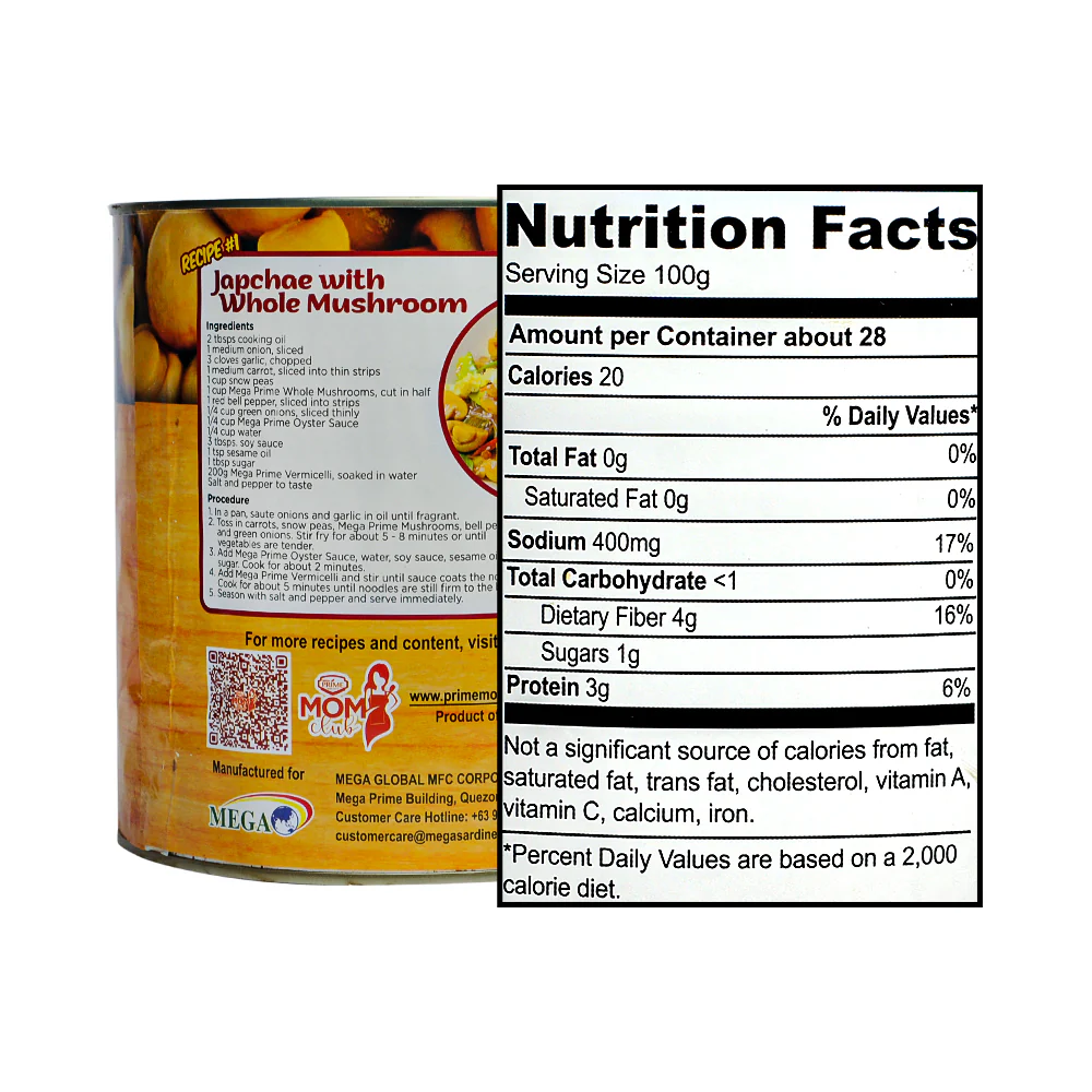 Mega Prime Whole Mushrooms 2840g - Image 2