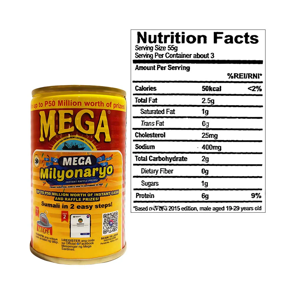 Mega Sardines In Tomato Sauce With Chili 155g - Image 2