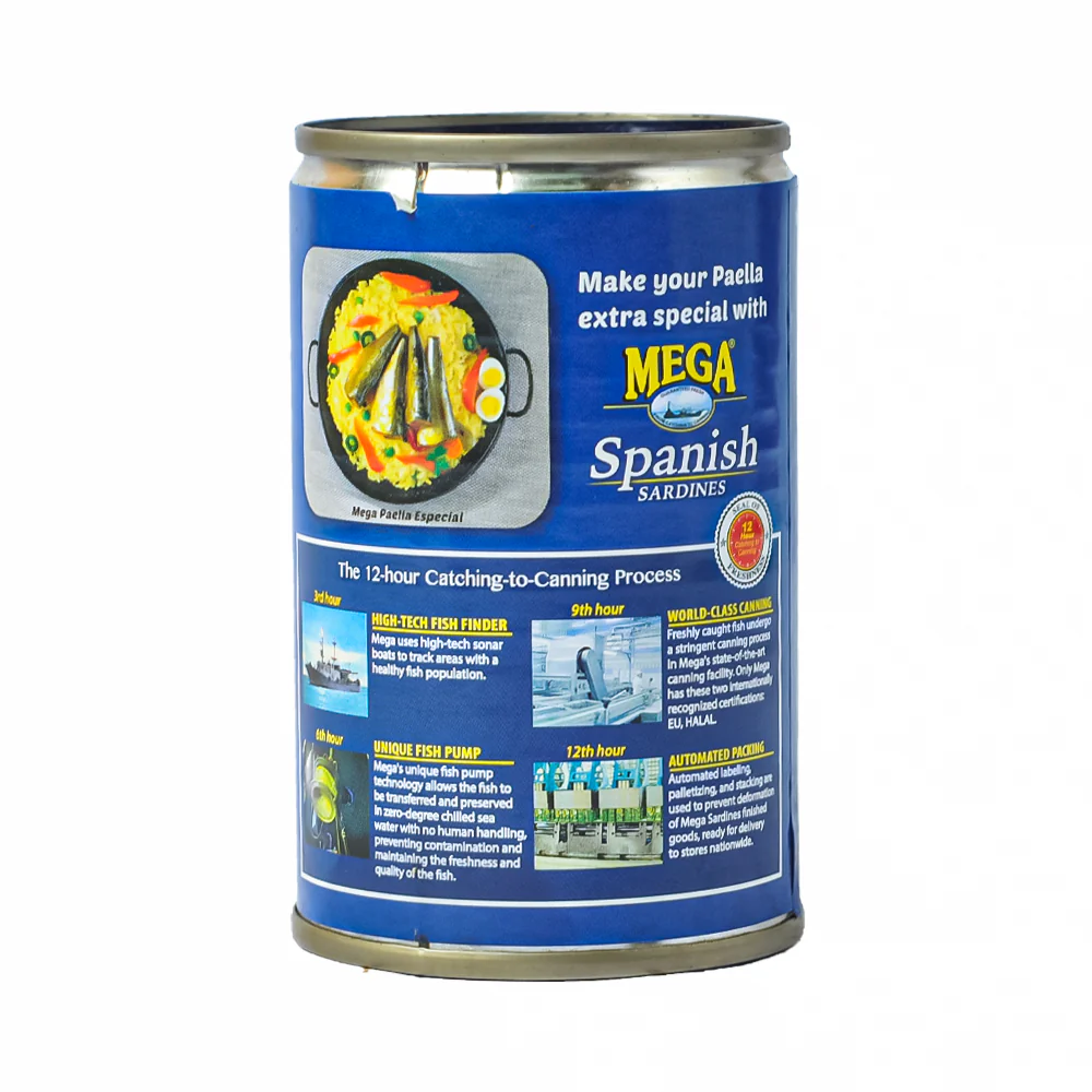 Mega Sardines Spanish Style Hot Eoc 155g - Image 2