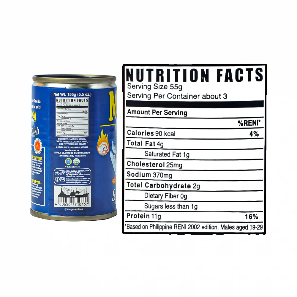 Mega Sardines Spanish Style Hot Eoc 155g - Image 3