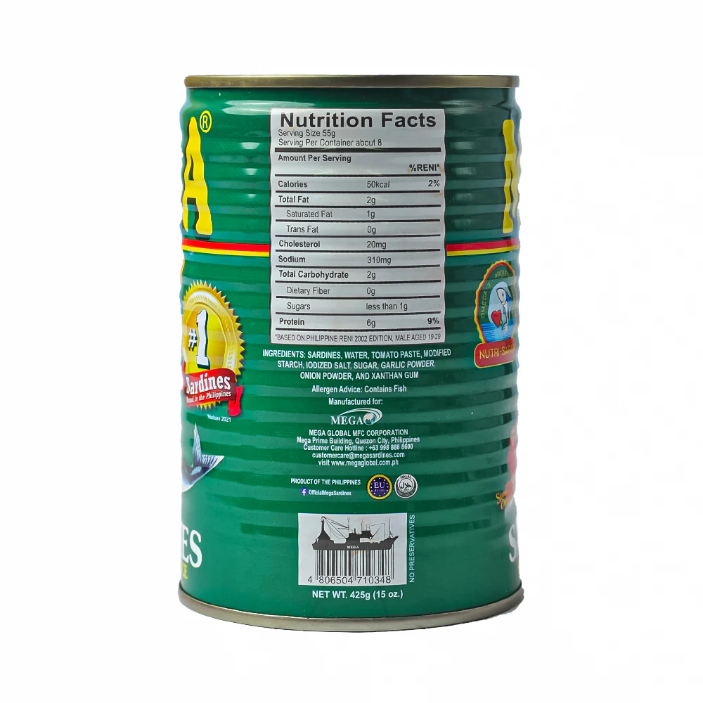 Mega Sardines Tomato Sauce 425g - Image 2