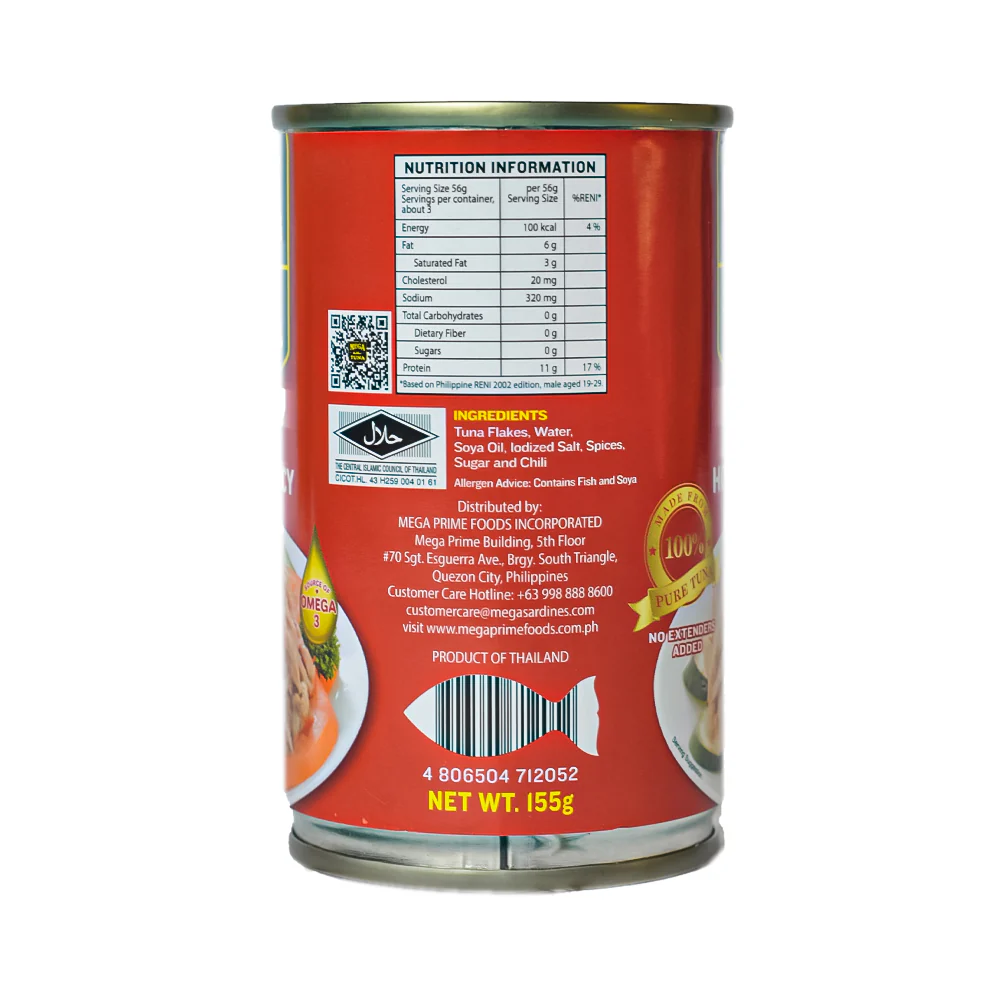 Mega Tuna Flakes Hot And Spicy EOC 155g - Image 2