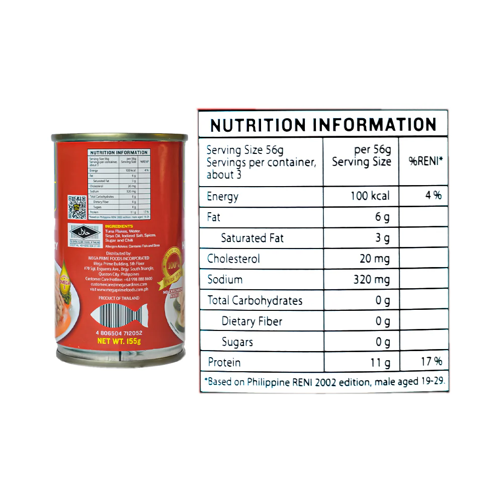 Mega Tuna Flakes Hot And Spicy EOC 155g - Image 3