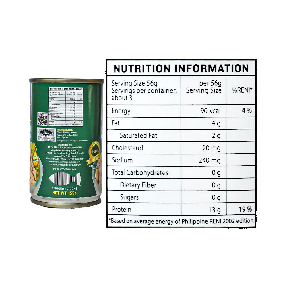 Mega Tuna Flakes Oil EOC 155g - Image 3