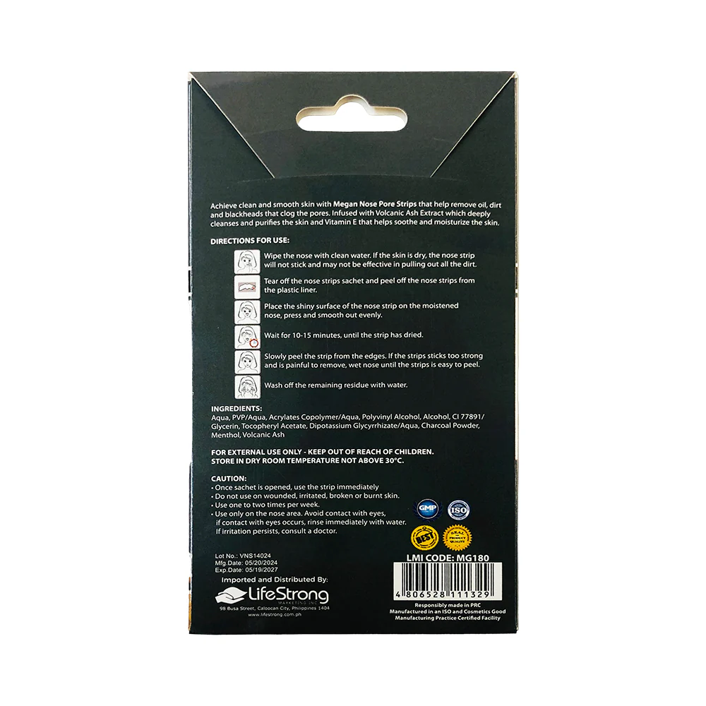 Megan Nose Pore Strips Volcanic Ash And Vitamin E 4's - Image 2