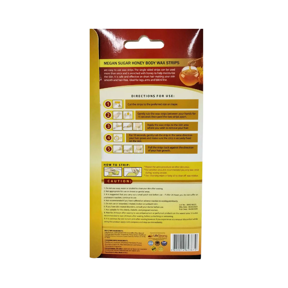 Megan Sugar Honey Body Wax Strips - Image 2
