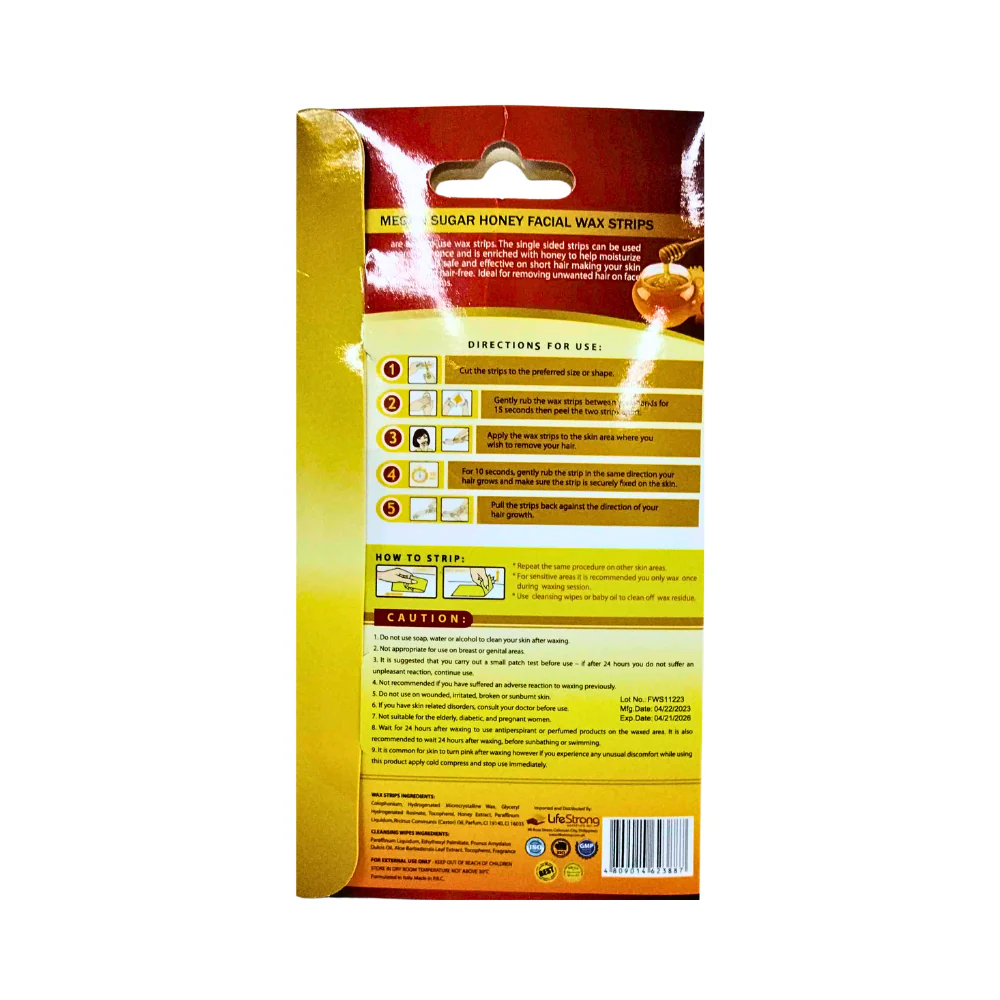 Megan Sugar Honey Facial Wax Strips - Image 2